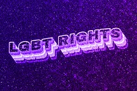 Lgbt rights text 3d retro word art glitter texture