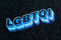 LGBTQI word 3d effect typeface sparkle glitter texture
