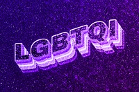 LGBTQI text 3d retro word art glitter texture
