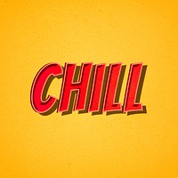 Chill retro style shadow typography illustration