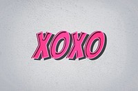 XOXO word retro style typography illustration<br /> 
