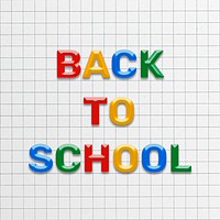 Back to school lettering bevel colorful font typography