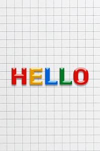 Colorful hello lettering bevel text effect typography