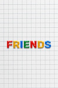 3d effect friends text lettering rainbow color typography