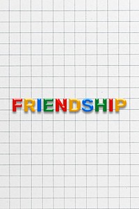 3d effect friendship text lettering rainbow color typography