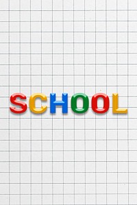 Colorful school lettering bevel text effect typography