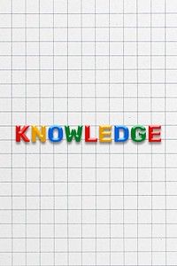 Colorful knowledge lettering bevel text effect typography