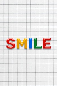 3d effect smile word lettering rainbow color typography