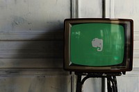 Evernote logo showing on a television. BANGKOK, THAILAND, 1 NOV 2018.