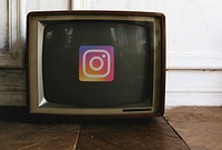 Instagram logo showing on a television screen. BANGKOK, THAILAND, 1 NOV 2018.