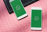 Whatsapp logo on  mobile phone screens. BANGKOK, THAILAND, 1 NOV 2018.