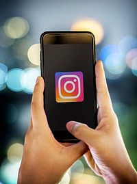 Instagram logo on a mobile phone screen. BANGKOK, THAILAND, 1 NOV 2018.