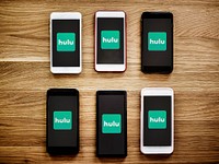 Hulu logo showing on phones. BANGKOK, THAILAND, 1 NOV 2018.