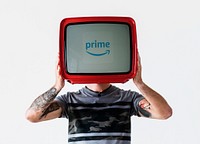 Amazon Prime Video logo showing on a retro TV. BANGKOK, THAILAND, 1 NOV 2018.