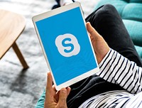 Skype application showing on a digital tablet. BANGKOK, THAILAND, 1 NOV 2018.