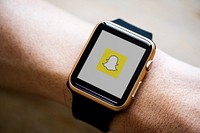 Snapchat logo showing Snapchat on a smartwatch. BANGKOK, THAILAND, 1 NOV 2018.