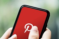 Pinterest logo on a mobile phone screen. BANGKOK, THAILAND, 1 NOV 2018.