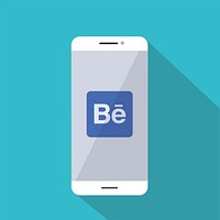 Behance application on a mobile phone screen. BANGKOK, THAILAND, 1 NOV 2018.