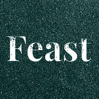 Feast sparkle text dark green glitter font lettering