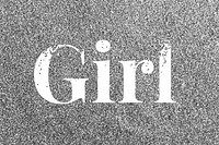 Glitter sparkle girl lettering typography gray