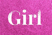 Glitter sparkle girl lettering typography pink