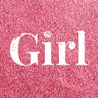 Girl text typography glitter font