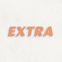 Extra word retro 3d effect typography lettering