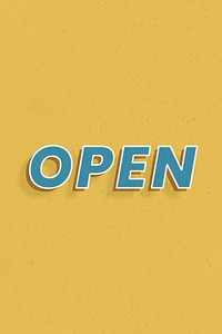 Open retro style shadow typography 3d effect