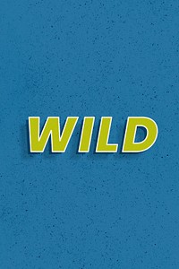 Retro wild word bold text typography 3d effect