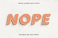 Retro editable text effect orange shadow font