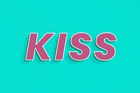 Kiss lettering retro 3d effect typography