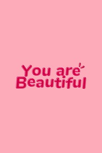 Jelly bold glossy font you are beautiful word