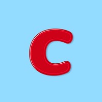 Jelly glossy bold letter c psd font