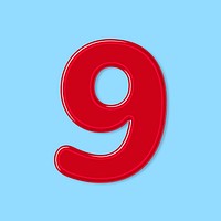 Jelly bold embossed number 9 psd typography