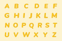 Psd jelly bold embossed alphabet typography set