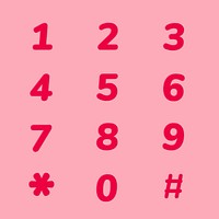 Psd jelly bold embossed number sign set