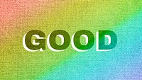 Rainbow good word LGBT font shadow typography