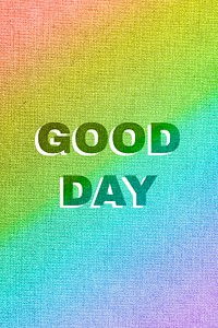 Rainbow good day word gay pride font lettering textured font
