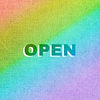 Rainbow open text rainbow font typography