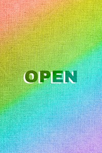 Rainbow open word gay pride font lettering textured font