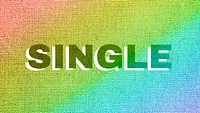 Rainbow single word LGBT font shadow typography