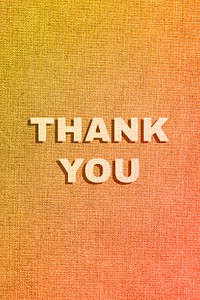 Thank you lettering fabric texture typography