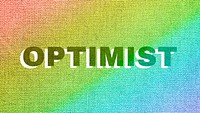 Rainbow optimist word LGBT font shadow typography