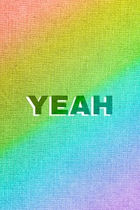 Rainbow yeah word gay pride font lettering textured font