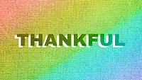 Rainbow thankful word LGBT font shadow typography