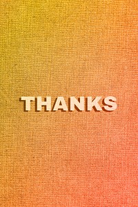 Thanks lettering bold font shadow typography
