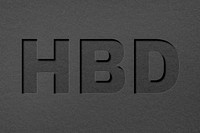 HBD text paper cut font typography