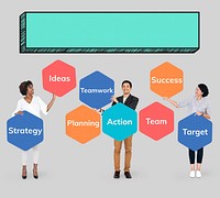 Business team planning and taking action