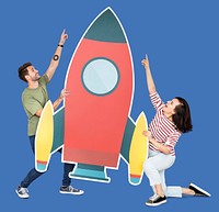 Technology and innovation concept shoot featuring a rocket icon