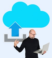 Man uploading to a cloud network